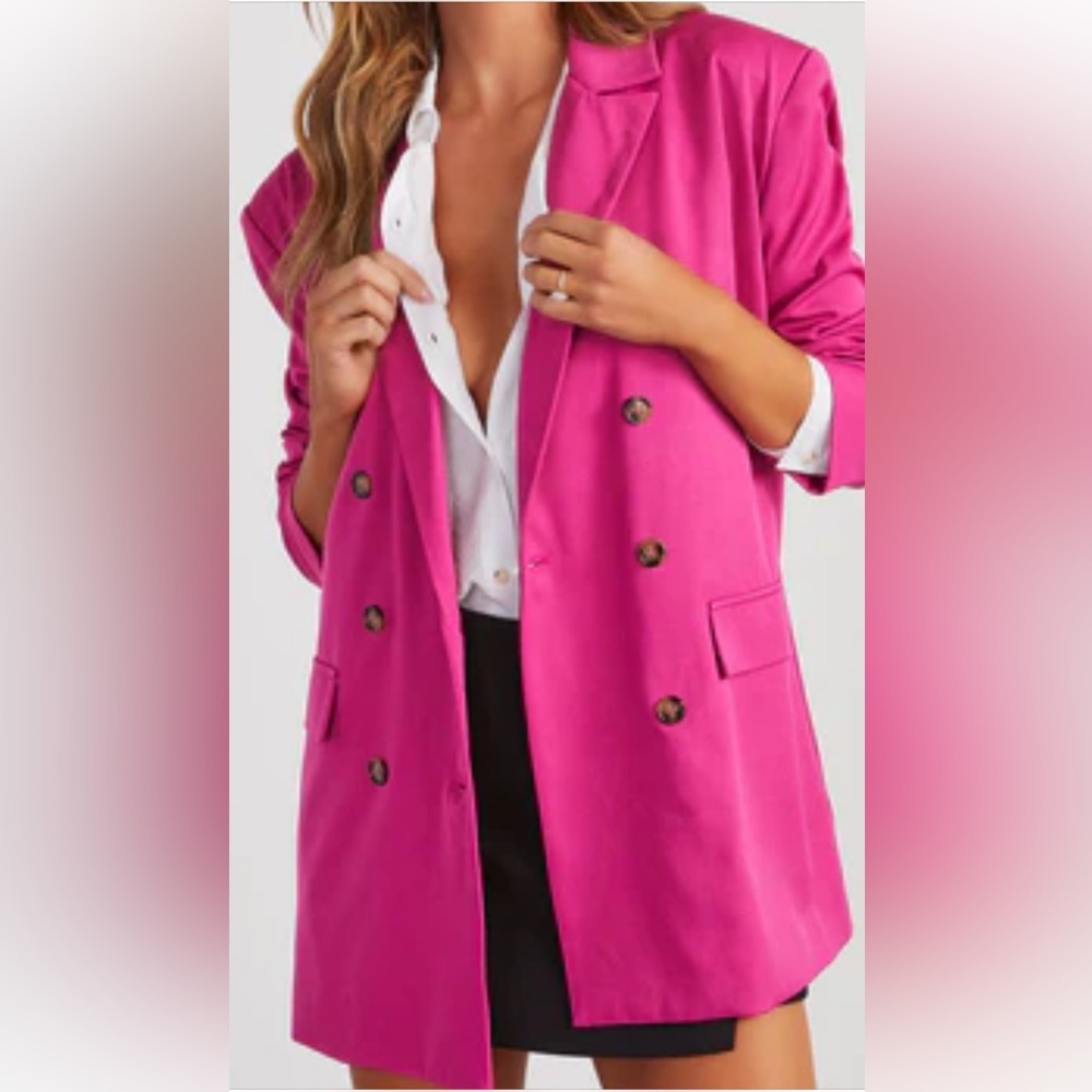 Fuchsia Pink Oversized Blazer